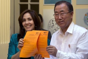 Ban Ki-moon y Mariela Castro. Foto: AP